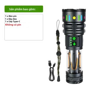 99000000LM Đèn Pin LED Công Suất Cao Zoom Chùm Tia Tròn Có Thể Sạc Lại Đèn Pin COB Chống Nước Ngoài Trời Đèn Lồng Câu Cá Cắm Trại Ngoài Trời Có Thể Điều Chỉnh Tiêu Cự