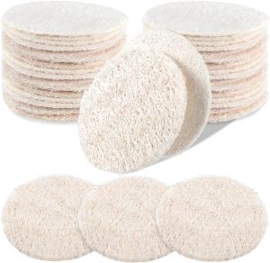 20 Pcs Natural Loofah Sponge Pads for Washing Face Exfoliating Body Face Scrub Pads for Makeup & Dead Skin Masks Removal