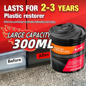 300g Plastic & Rubber Repair Paste - Black Crystal Polish for Car Scratches Tire Shine & Interior Renewal Anti-Aging & Fade Re