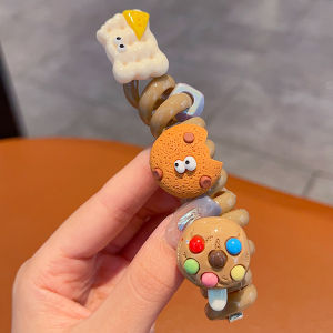 ริบบิ้นผูกผมลายลมโป๊ปการ์ตูนน่ารักสำหรับผู้หญิง ไม่ทำลายเส้นผม ริบบิ้นผูกผมแบบหนา ตกแต่งผม สายโทรศัพท์ ริบบิ้นผูกผมแบบหนา