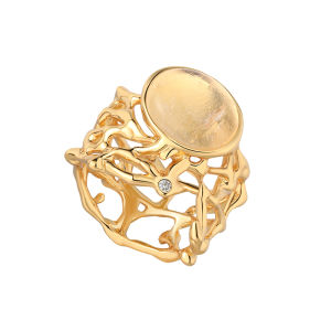 Original Wide Version Natural Stone Lace Ring for Women Luxury Sensation Finger Ring Unique Design Fashionable Jewelry