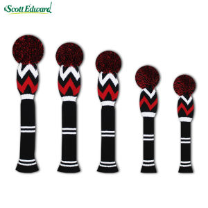 Scott Edward 1pcs Knitted Golf Head Cover Fit Well For Driver Wood   Fireway and Hybrid whit Long Neck Pom Pom