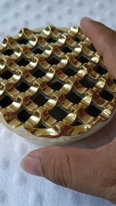 Asbak Aluminium Bulat Lubang 24 warna Kuning Mengkilap