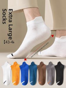 JINGCHI | Mens Large Size Boat Socks Summer Thin Anti-slip Non-shedding Cotton Socks 43-48 Short Socks Odor-resistant Big Size Short Socks