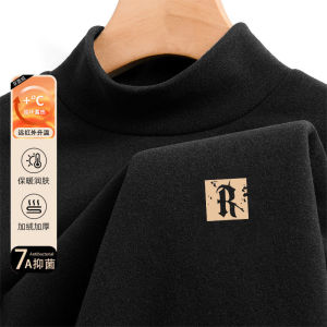 เสื้อยืดผู้ชายเดอร์โมนิเยอร์ 2025 ฤดูใบไม้ร่วง/ฤดูหนาว เสื้อคอกลมแขนยาวทรงหลวมแบบหนาป้องกันความร้อนสำหรับเยาวชน