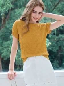 Basic House | Yellow Off-Shoulder Short Sleeve Summer T-Shirt