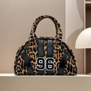 Sports style womens shoulder messenger bag contrast color campus style design sports bag bowling bag handbag