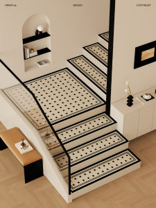 Thảm Lót Cầu Thang Da Chống Trượt UARA Mobius Thiết Kế Cổ Điển Trung Quốc Thảm Lót Villa Thảm Lót Lầu Chống Trượt