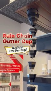 SUS 304 Rain Chain & Gutter ABS Plastic Cup / Cawan Longkang Rantai Hujan Downspout Hiasan Taman