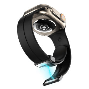 For Apple Watch Strap 49mm 46mm 45mm 44mm 42mm 41mm 40mm 38mm Women Men Sport Silicone Band Magnetic Strap for Apple Watch Ultra iWatch Series 11 10 9 8 7 6 5 4 3 2 1 Series SE SE2 SE3