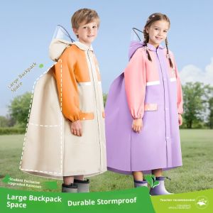 College style kindergarten with backpack full body waterproof raincoat and raincoat