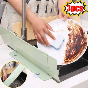 Dizoey 3PCS Kitchen Sink Water Splash Guard Wash Basin Anti-splash Stops Plastic Waterproof Splatter Plate Reusable Sink Guard Baffle Plate