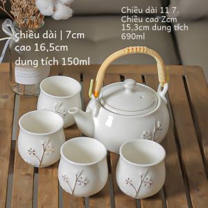 Bộ Trà Gốm Sứ Trung Hoa Bộ Trà Gốm Ống Cầm Dùng Trong Gia Đình Quà Tặng Sinh Nhật Quà Tặng Khách Hàng Bộ Trà Gốm Sứ Thủ Công