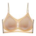 Ultra-Thin Seamless Ice Silk Sports Bra Women's Summer Thin Backless Bra Vest Gathered Full Cup Fixed Strap Bra Cool Feeling. 