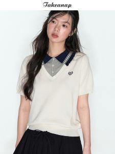 NAPSNAPS | Áo Sơ Mi Polo Pique Thoáng Khí Cổ V Tay Ngắn