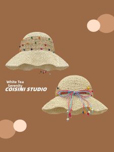 Colorful New Arrival Large Brimmed Foldable Sun Protection Straw Hat