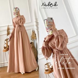 JELITA GOWN Nabtik elegan simpel dress