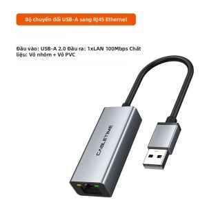 CABLETIME USB 3.0 RJ45 Ethernet Adapter 100/1000 Mbps Card Mạng Cho Máy Tính Xách Tay Macbook - Bộ Chuyển Đổi Internet Có Dây Với Ổ Cắm RJ45