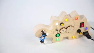 Montessori Busy Board Sensory Toys Wooden With LED Light Switch Control Board Travel Activities Children Games For 2-4 Years Old