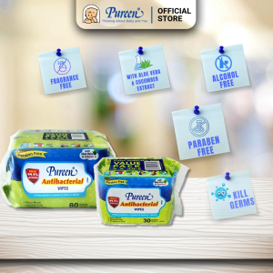 PUREEN ANTIBACTERIAL HYGIENE WIPES 8X30s X 6 PACKETS