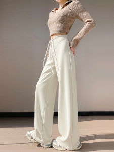 Wool Blend Flannel Wide Leg Pants