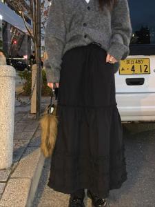 Street Style Korean Gentle Retro Lace Heavy Embellished Belted Midi Half Skirt A-Line High Waist Commuter Spring Season