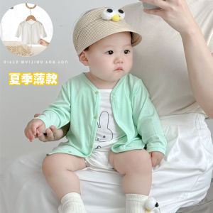 Áo Khoác Mùa Hè Cho Trẻ Sơ Sinh Bằng Vải Modal Mỏng Dài Tay Không Xương Chống Nắng Cho Trẻ Em Từ 3 Tháng Đến 4 Tuổi Áo Khoác Thường Ngày