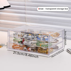 1pc Desktop Transparent Stackable Acrylic Bead Storage Box Drawer Style Bead Bracelet Hair Accessory Storage Organizer