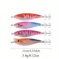 Ackibbik 4pcs/set 11cm/ 13g Shrimp Fishing Lures Luminous Squid Jig Hook Shrimp Prawn Lure Artificial Hard Bait Fishing Supplies. 