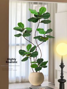 High-end Imitation Large Ficus Lyrata Artificial Plant Ornamental Potted Decorations