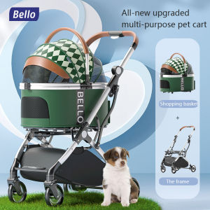 Bello Pet Stroller Detachable Small and Medium potable Cart Outgoing Dog Cart Bag Separation Dog Folding Aluminum Alloy Cat Shock Absorber Cat