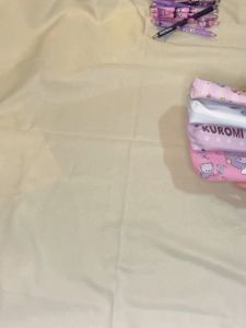 Cute Cartoon Sanrio Kuromi Cinnamoroll PU Leather Pencil Case For Girls Student Stationery Bag