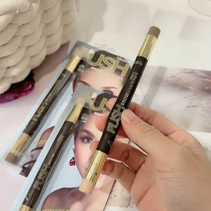 Dual-Headed Eyebrow Pencil with Brush Built-In Two-In-One Concealer Beauty Enhancement Easy Coloring Natural Looking Thai Brand