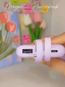 Magnetic Powerbank 5000mah Original  PD 20W fast charging built in 2 cable  Intelligent digital power  Portable compatible