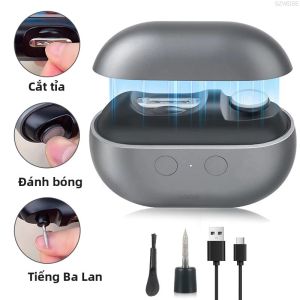 Máy Cắt Móng Tay Và Làm Móng Bằng Điện Có Thể Sạc Lại Bằng USB 2 Tốc Độ Có Đèn LED Và Hộp Đựng Kẹp Dành Cho Trẻ Em Người Cao Tuổi Người Lớn