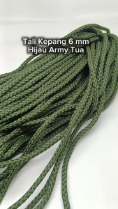 Tali Kepang 6 mm Warna Hijau Army Tua Untuk Material Tali Tas Serut Paperbag Hoodie Dll Harga Per 10 Meter