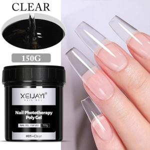 150g Poly Nail Gel UV LED Cured Builder Nail Gel Acrylic Crystal Nail Extension Gel For Nails DIY At Home Salon