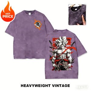 Bandai | Super Saiyan Son Goku Dragon Ball Harajuku Summer Washed T-shirt Men Vintage Streetwear Loose Women Casual Sports Short-sleeved