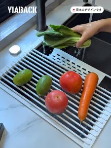 Foldable Silicone Kitchen Sink Drain Curtain Fruit Vegetable Storage Rack Space Saver Wall Mounted Pot Rack Organizer