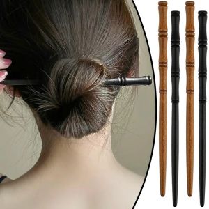 ไม้ปมไม้ไผ่สำหรับผู้หญิงสไตล์จีนโบราณติดวัฒนธรรมคลาสสิกกระทะปิ่นปักผมกิ๊บติดผมที่ติดผมแบบเป็นซี่หมวกไม้สไตล์เรโทร