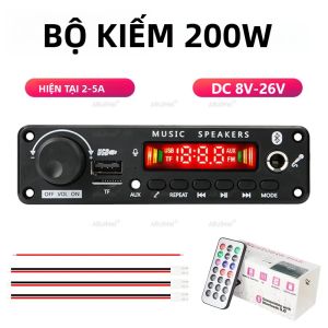 2 Chiếc 200W Bộ Khuếch Đại Âm Thanh Stereo Bluetooth 5.0 Điều Khiển Từ Xa Âm Thanh Xe Ô Tô Rạp Hát Tại Nhà Âm Thanh Mạnh Mẽ DC 8-26V Vỏ Nhựa Màu Đen