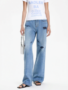 CALLED BACK | Ripped Wide Leg Womens Jeans High Waist Slimming Straight