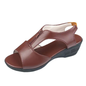 Size 36-41 Womens Fashion Middle Heel Sandals Peep Toe Roman Shoes Breathable Slope Heel Sandals