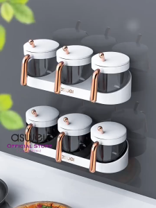 Aswei Wall Mounted Seasoning Box - Tempat Wadah Bumbu Dapur 2 Wadah & 3 Wadah