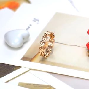 Vintage Titanium Steel Coin Ring Fortune Ring 18k Gold Tail Ring Female Personality