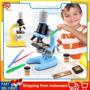 LlinoRose 1200X Mikroskop Kit Lab Homeschool Science Educational Toys Untuk Hadiah Anak-anak