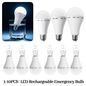 1-10PCS LED Rechargeable Bulb E27 7W 9W 12W  Emergency Light 100-240V for Home Power Outdoor Camping Failure Porch Garden Lamp