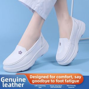 CHAODONG | Comfortable Breathable Slip-Resistant Leather Nurse Shoes White