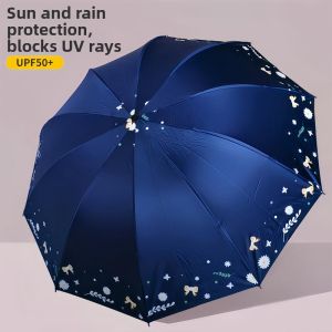 Manual Large Folding Umbrella for Students Sun and Rain Protection