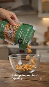 Ketogenius Kitchen Roasted Cashew (Unsalted) 110g - Slow Roasted Healthy Snack Natural